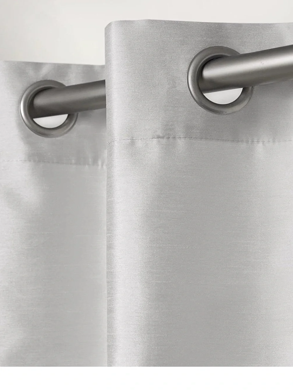 Exclusive Home Black Grey Pearl Faux Silk Curtain 1 Panel |54x96 Grommet
